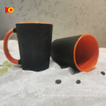 Taza de cerámica de cerámica negra glaseada de lujo barato al por mayor esmaltada